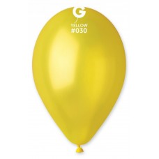 Шары воздушные желтые 10"(25 см) металлик Gemar GM90-030