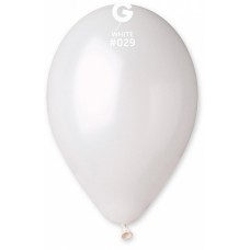 Шары воздушные белые 10"(25 см) металлик Gemar GM90-029