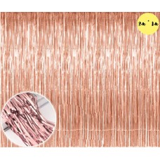 Шторка занавес из фольги для фотозоны (розовое золото 1х3 метра)