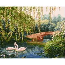 Картина по номерам - Лебеди на озере