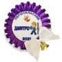 Индивидуальная фиолетовая медаль первоклассника с колокольчиком
