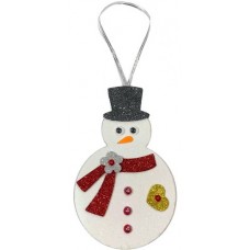 Новогоднее украшение из фетра: Снеговик